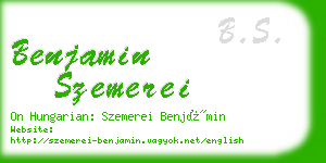 benjamin szemerei business card